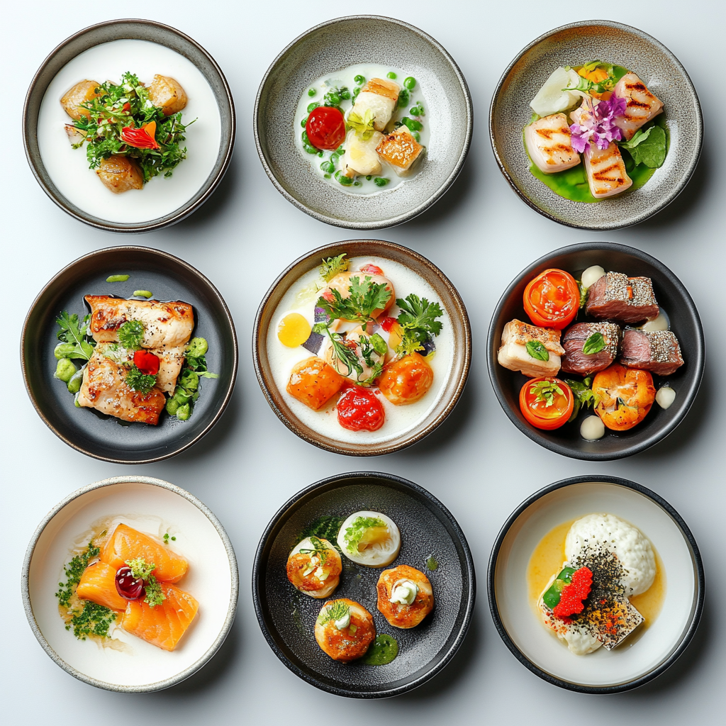 Різноманітні персоналізовані страви створені відповідно до індивідуальних потреб користувачів